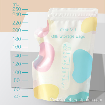 Sacs de stockage de lait maternel jetables de congélation de 250 ml pour bébé
